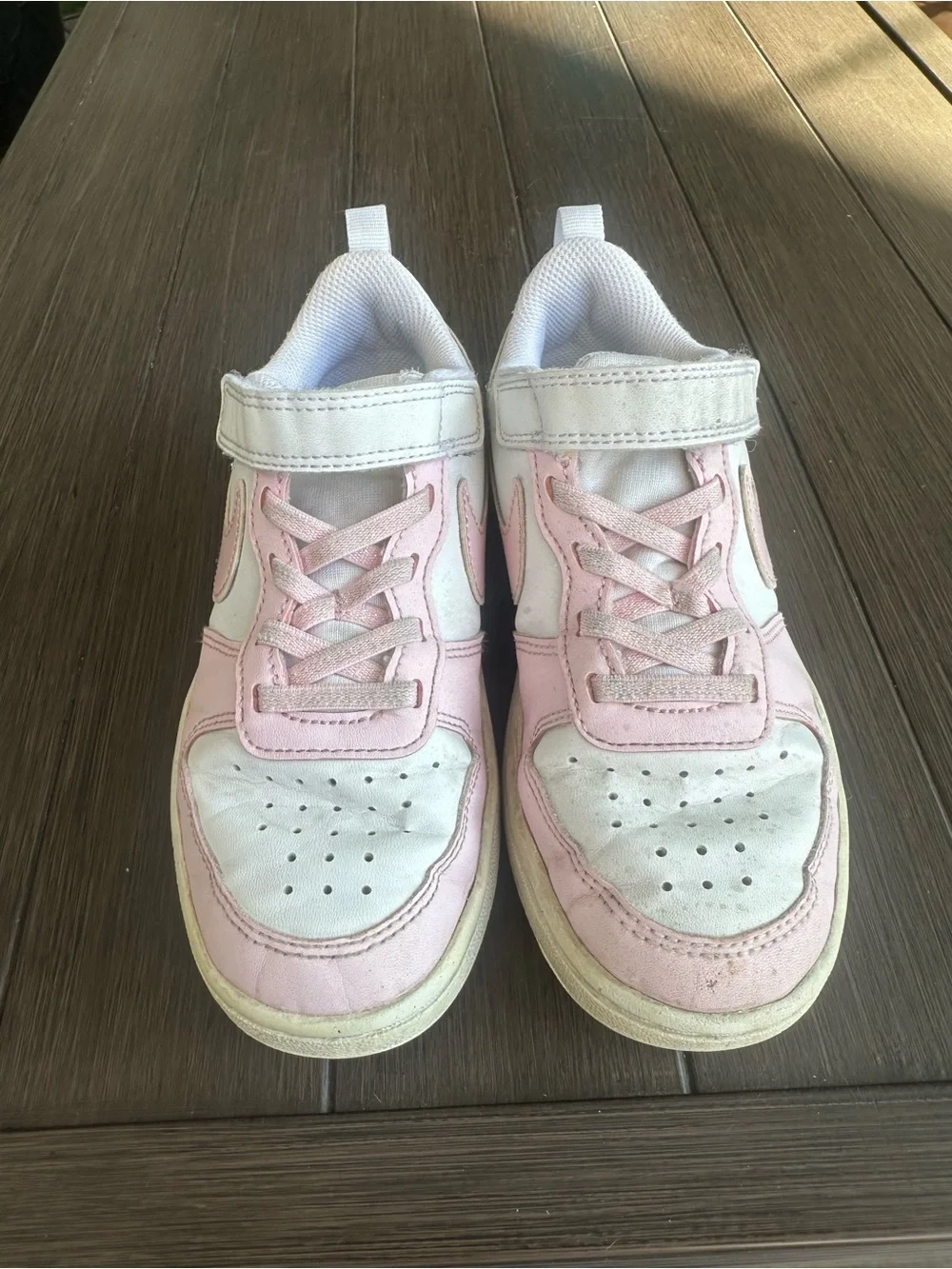 Nike All Day Play pink and white sneakers